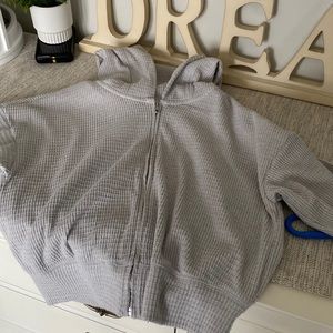 Soft cropped zip up hoodie